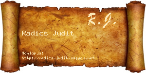Radics Judit névjegykártya